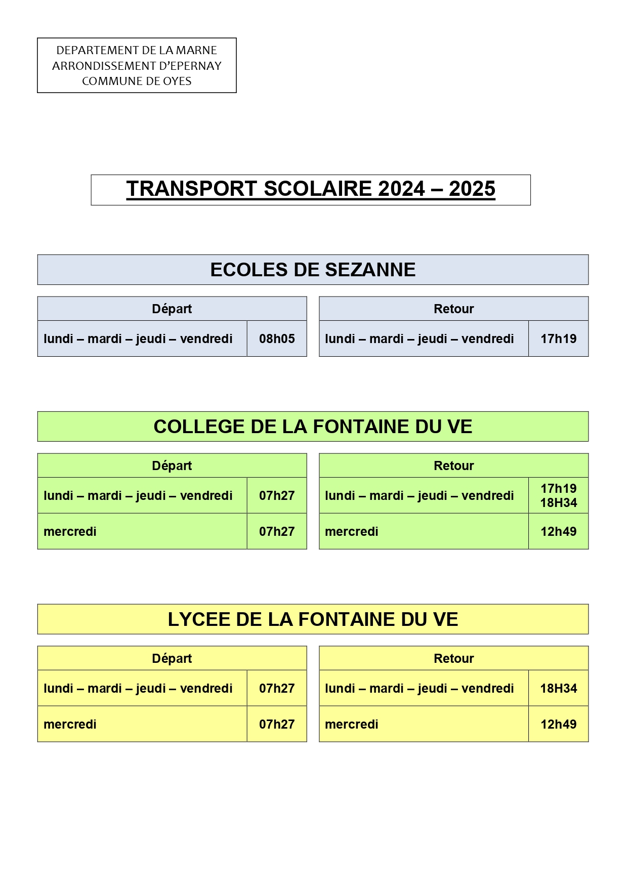 TRANSPORT SCOLAIRE 2024